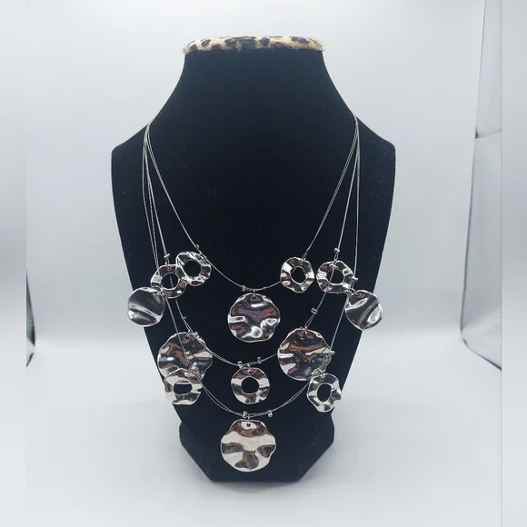 CHICO'S silvertone jewelry set (necklace and earrings) - Picture 2 of 8